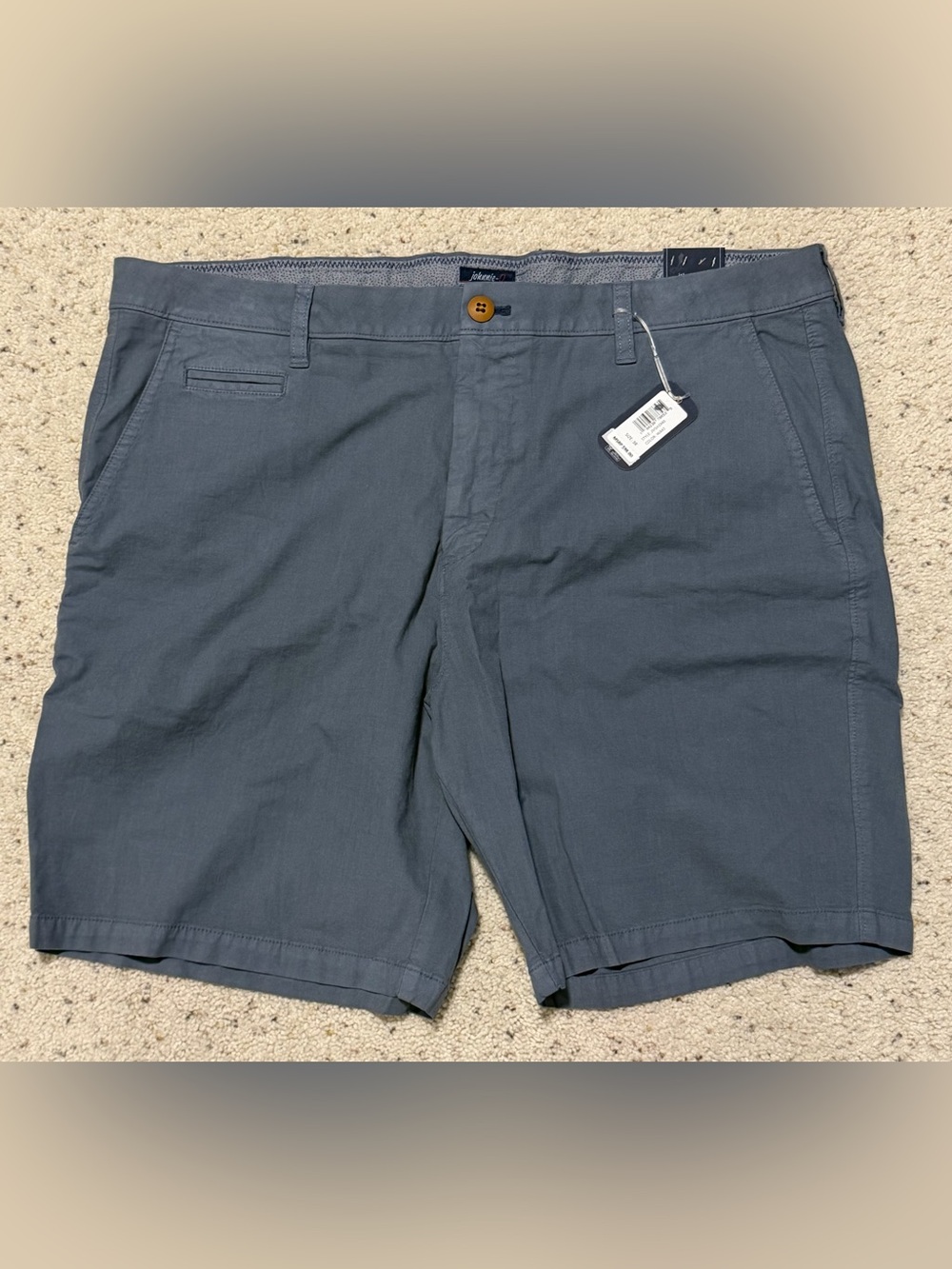 johnnie-O Slate Blue Flat-Front Men's Shorts